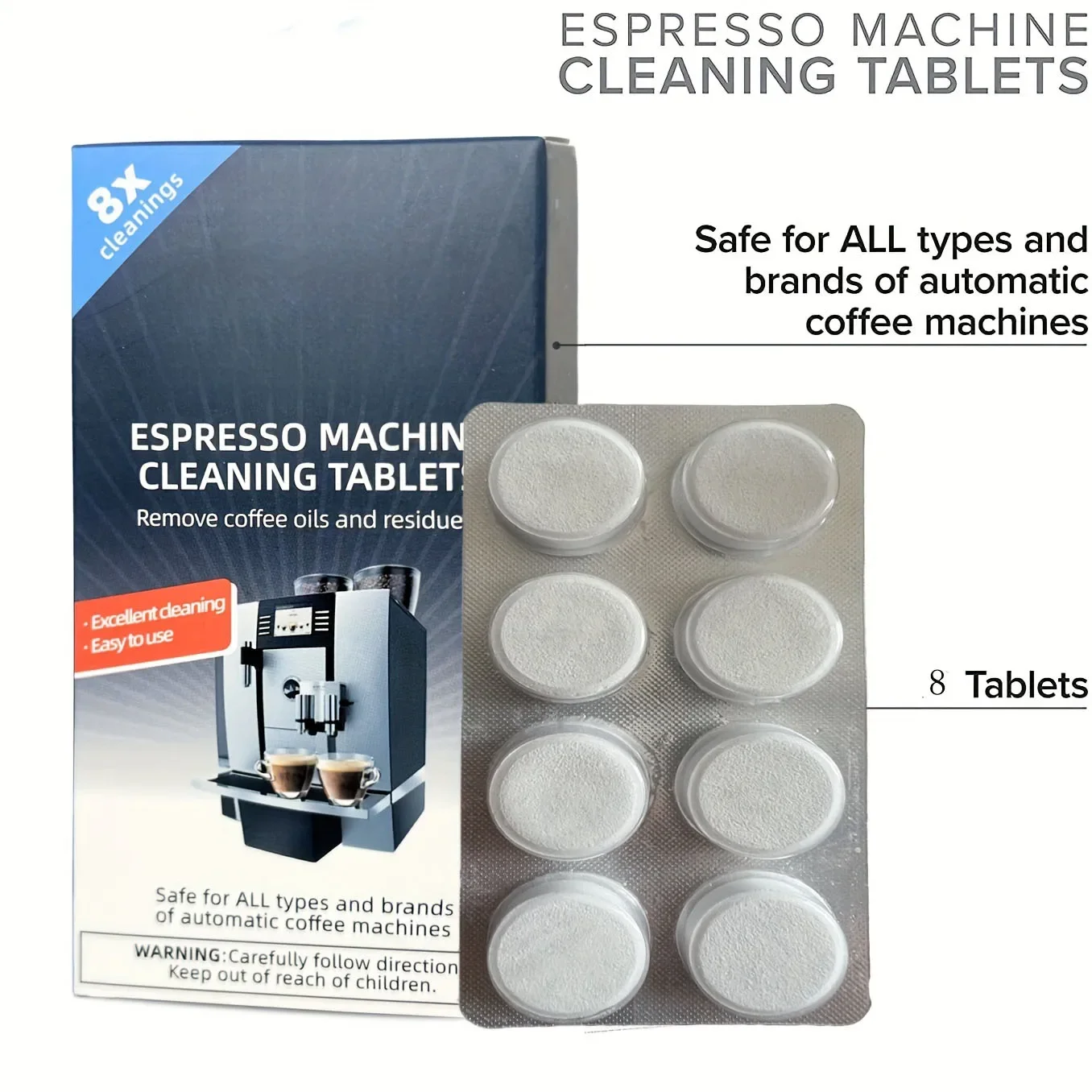 Backflush Tablet Cleaner - أقراص تنظيف ماكينة الإسبريسو، مزيل الترسبات