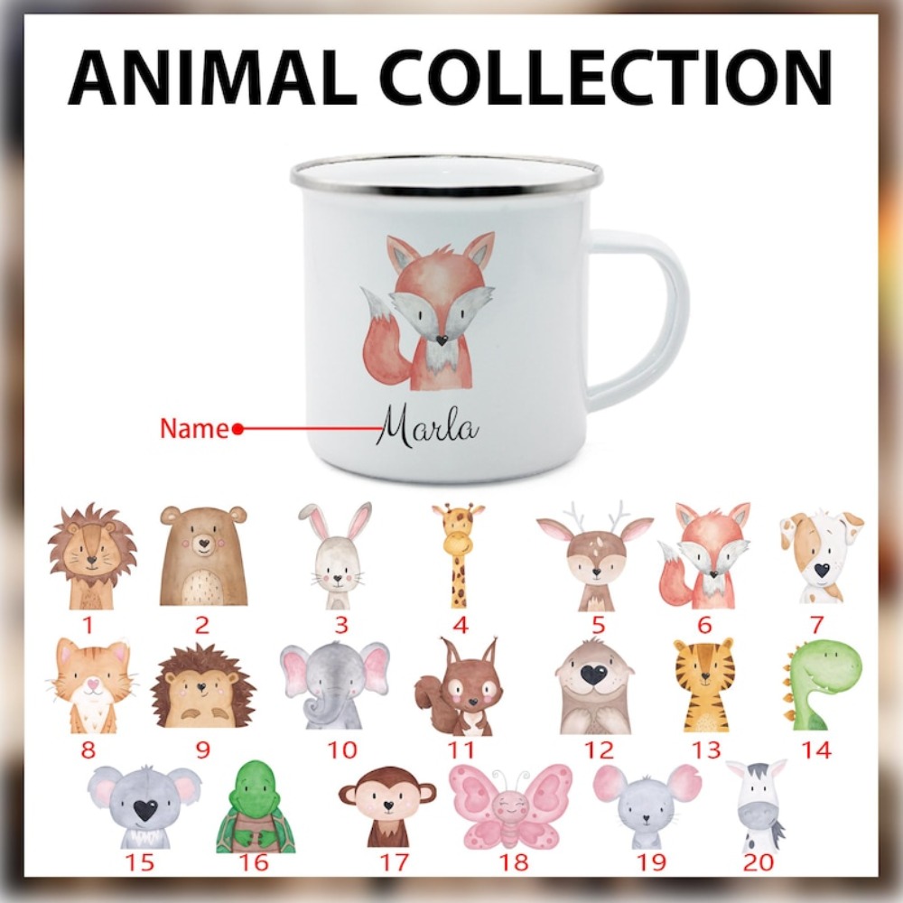 Coffee Equipment With Name - كوب قهوة مخصص على شكل حيوان