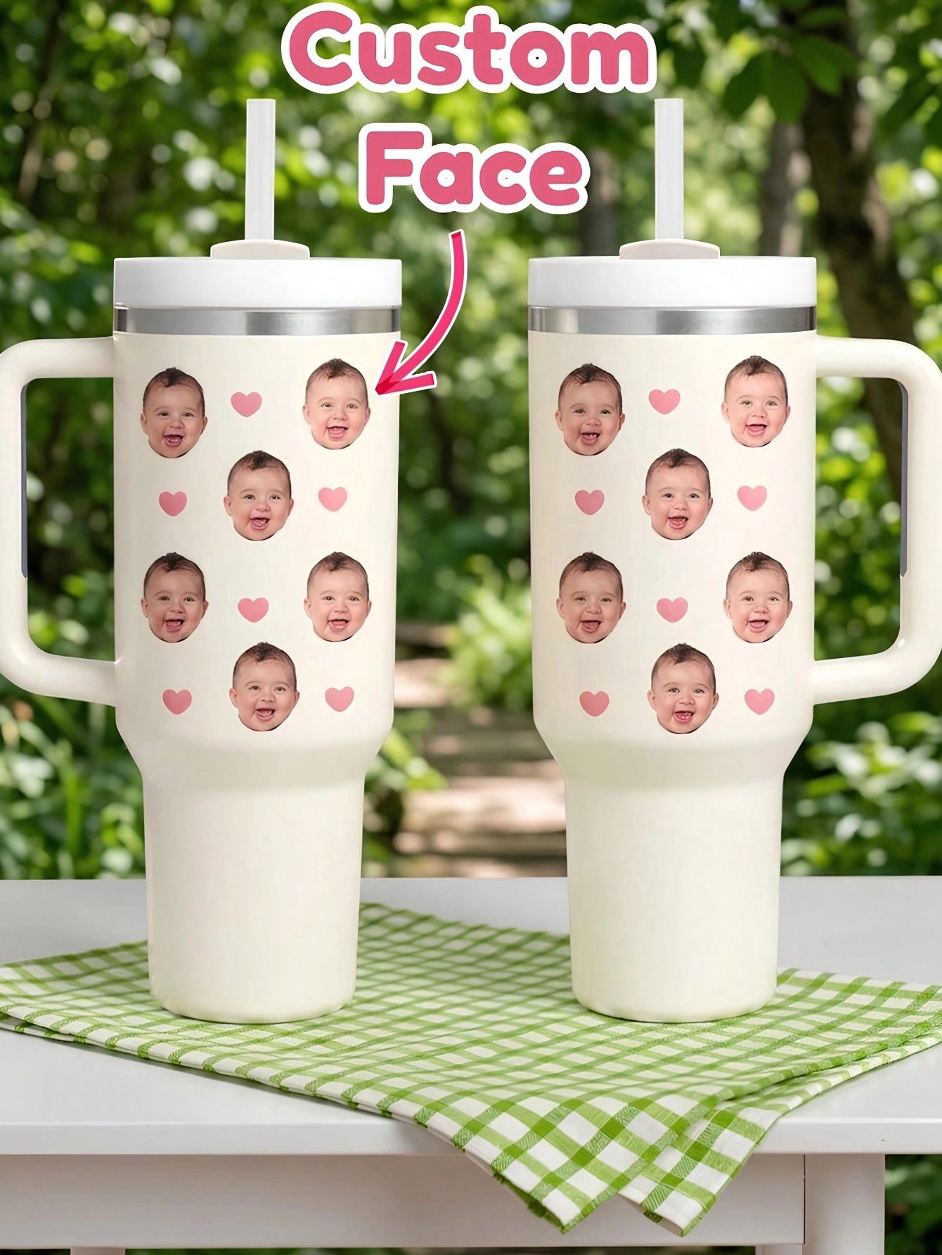 Coffee Equipment With Name - كوب معزول مخصص للوجه بسعة 40