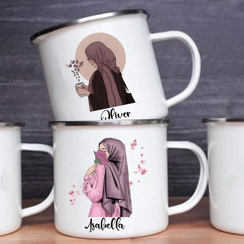 شخصية الحجاب فتاة مطبوعة القدح - مراجعة Coffee Equipment With Name وسعره
