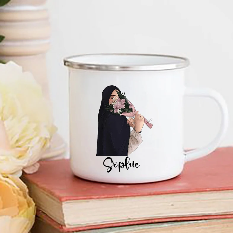 شخصية الحجاب فتاة مطبوعة القدح - مراجعة Coffee Equipment With Name وسعره
